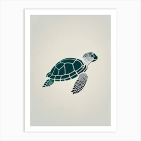 Conservation Sea Turtle, Sea Turtle Retro Minimal 1 Art Print