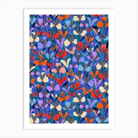 Pansy - Blue Red Art Print