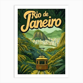 Aihrgdesign A Mid Century Modern Travel Poster For Rio De Janeiro 2 Art Print