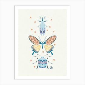 Doodle Smart Bugs [light] Art Print