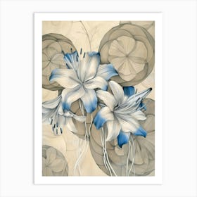 Blue Lilies Art Print