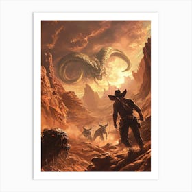 Cowboy vs demons Art Print