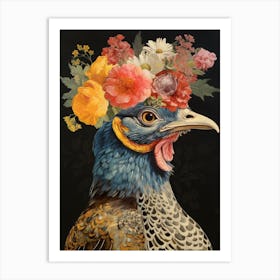 Bird With A Flower Crown Grouse 2 Art Print