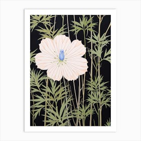 Flower Illustration Love In A Mist Nigella 3 Art Print