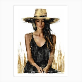 Woman In A Hat 61 Art Print