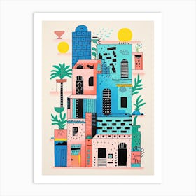 A House In Cairo, Abstract Risograph Style 4 Art Print