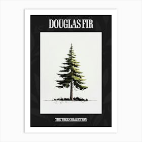 Douglas Fir Tree Pixel Illustration 4 Poster Art Print