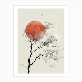 Moon And Tree Canvas Print Art Print