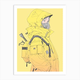 Girl In Yellow Jacket Art Print