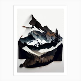 Rocky Mountain National Park United States Of America Cut Out Paper Art Print