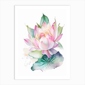 Lotus Flower Bouquet Watercolour 1 Art Print