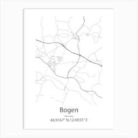 Bogen,Germany Minimalist Map Art Print