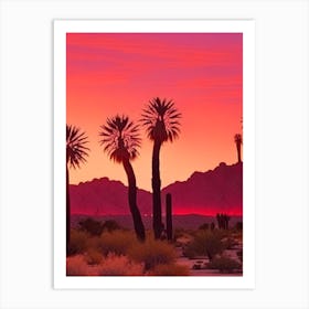 Joshua Tree Retro Sunset 2 Art Print