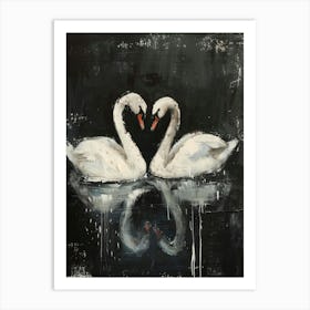 Swans In Love Art Print