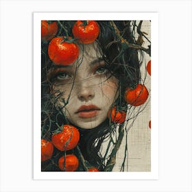 Girl With Tomatoes Art Print