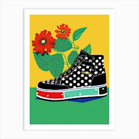 Petal Parade: Flowers Adorning Sneakers Art Print