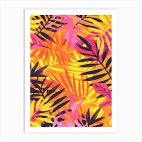 Tropical Leaves Seamless Pattern 35 Art Print