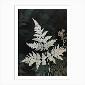 Silver Lace Fern Painting 2 Art Print