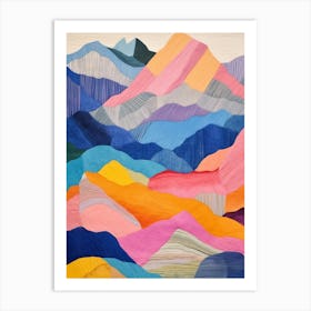 Mount Washington United States 5 Colourful Mountain Illustration Art Print