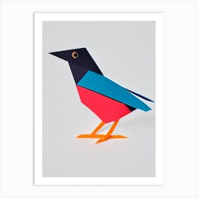 Cowbird 2 Origami Bird Art Print