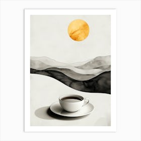 Coffee And Mountains Art Print