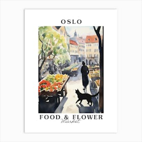 Food Market With Cats In Oslo 3 Poster Art Print