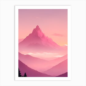 Misty Mountains Vertical Background In Pink Tone 8 Art Print