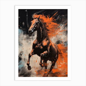 A Horse Painting In The Style Of Palette Negative Painting 4 Art Print