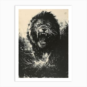 Lion Roaring 7 Art Print