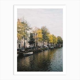 Trees Along European Canal Art Print