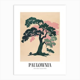 Paulownia Tree Colourful Illustration 2 Poster Art Print