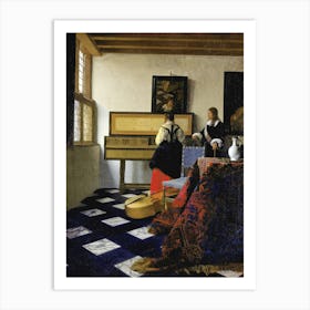 Johannes Vermeer Lady At The Virginal With A Gentleman Art Print