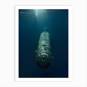 Submarine In The Ocean-Reimagined 4 Art Print