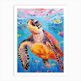 Colour Splash Sea Turtle 4 Art Print