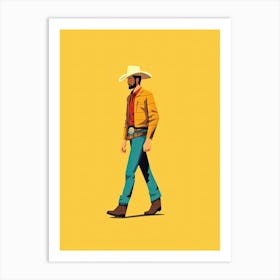 Howdy Cowboy Walking Art Print