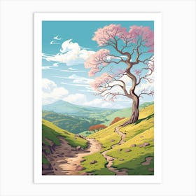 Peak District National Park England 1 Hike Illustration Art Print