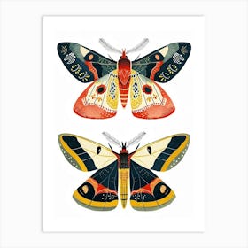 Colourful Insect Illustration Moth 51 Art Print