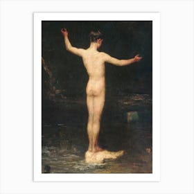 Nude Standing In Water Art Print