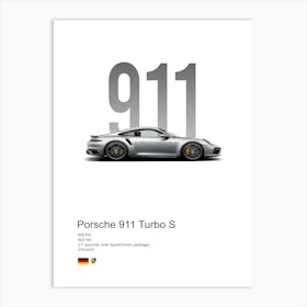 911 Turbo S Porsche Art Print