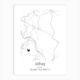 Jalhay,Belgium Minimalist Map Art Print