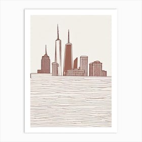 Freedom Tower New York City Boho Landmark Illustration Art Print