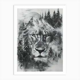 Lion In The Forest 9 Art Print