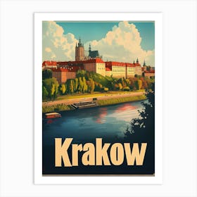 Aihrgdesign A Vintage Travel Poster Of Krakow 5 Art Print