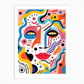 Swirl Geometric Face 4 Art Print