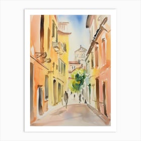 Padua, Italy Watercolour Streets 2 Art Print