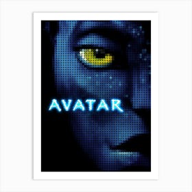 Avatar Movie Poster In A Pixel Dots Art Style Art Print