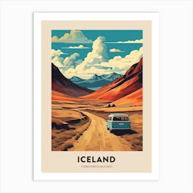 Fimmvorduhals Pass Iceland 2 Vintage Hiking Travel Poster Art Print