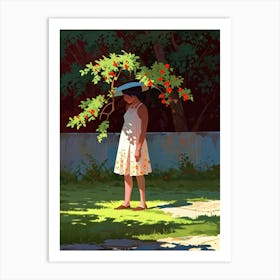 Girl With A Tree Art Print