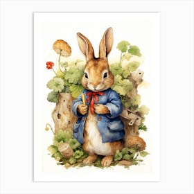 Bunny Puzzles Rabbit Prints Watercolour 2 Art Print