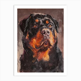 Rottweiler Acrylic Painting 7 Art Print